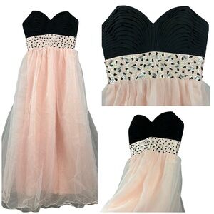 Evening Gown Strapless Embellished Dress Size Large Juniors - Small Ladies